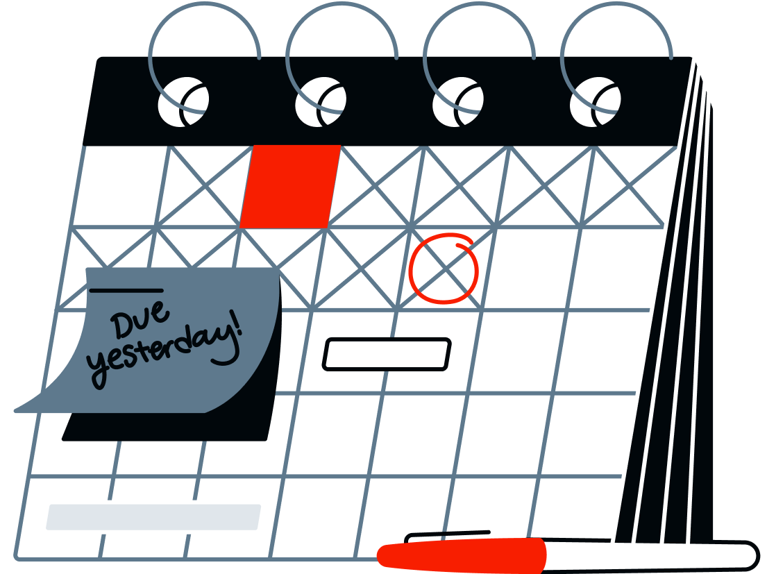 A calendar showing a due date.